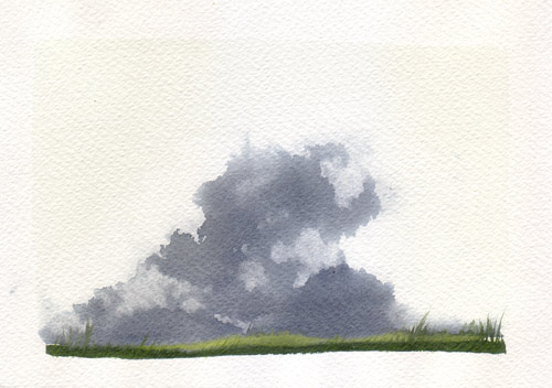 Aquarell Brandenburger Landschaften - Cumuluswolken